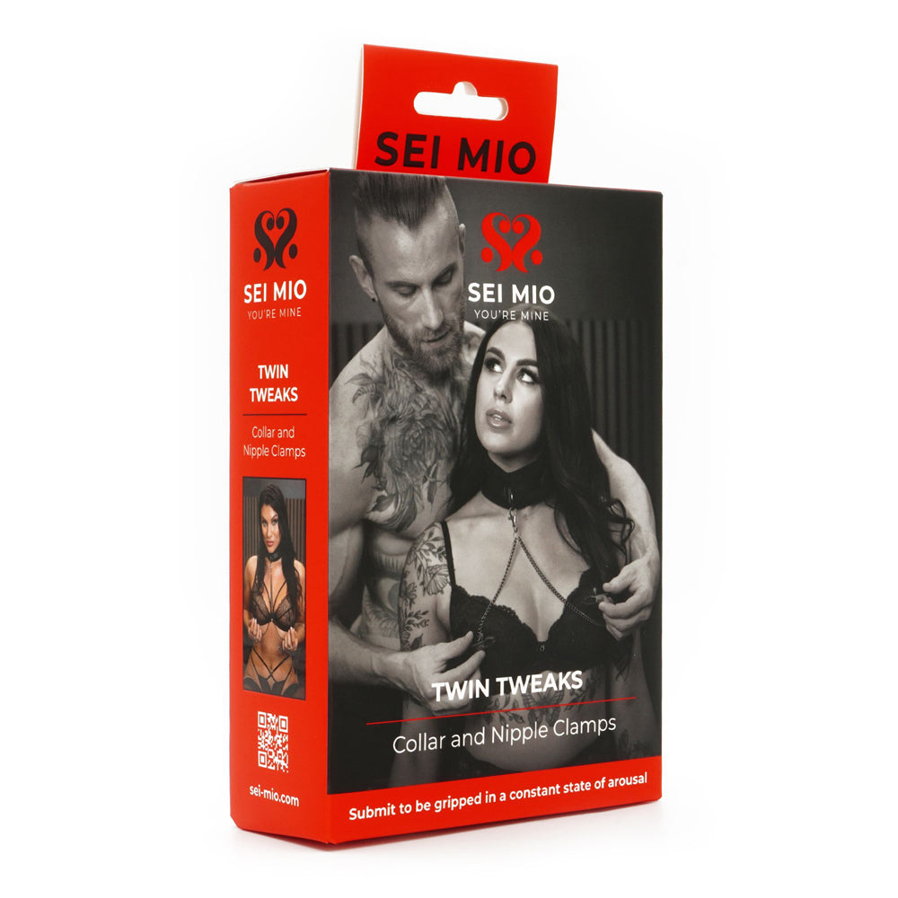 Sei Mio Twin Tweaks collar and nipple clamps set.