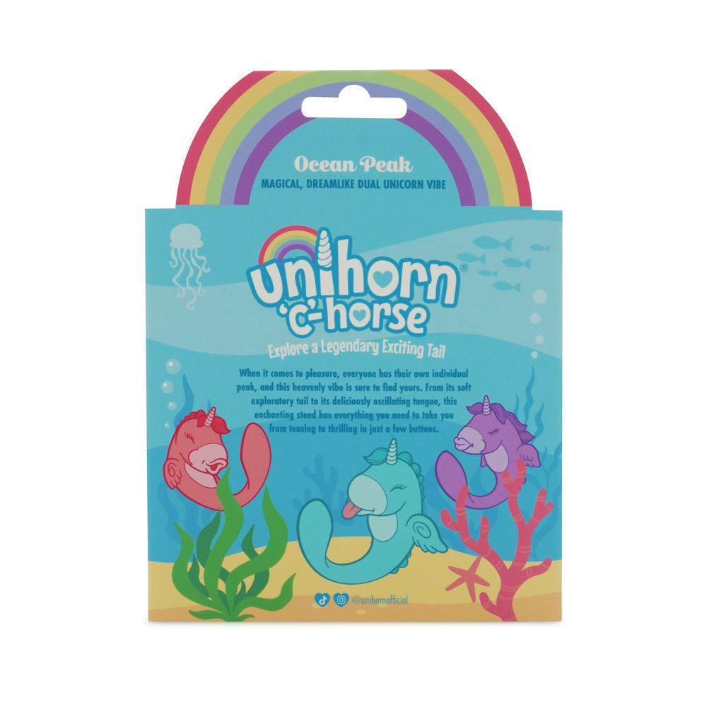 Unihorn C-Horse Ocean Peak dual motor stimulator with three cartoon unicorns.