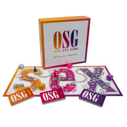 Our Sex Game board game with cards and dice.