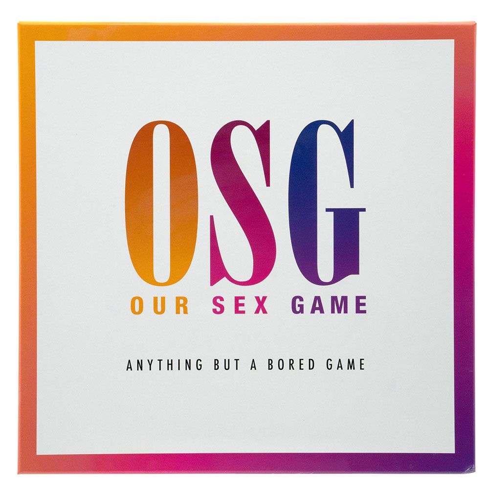 OSG Our Sex Game board game with a gradient border.