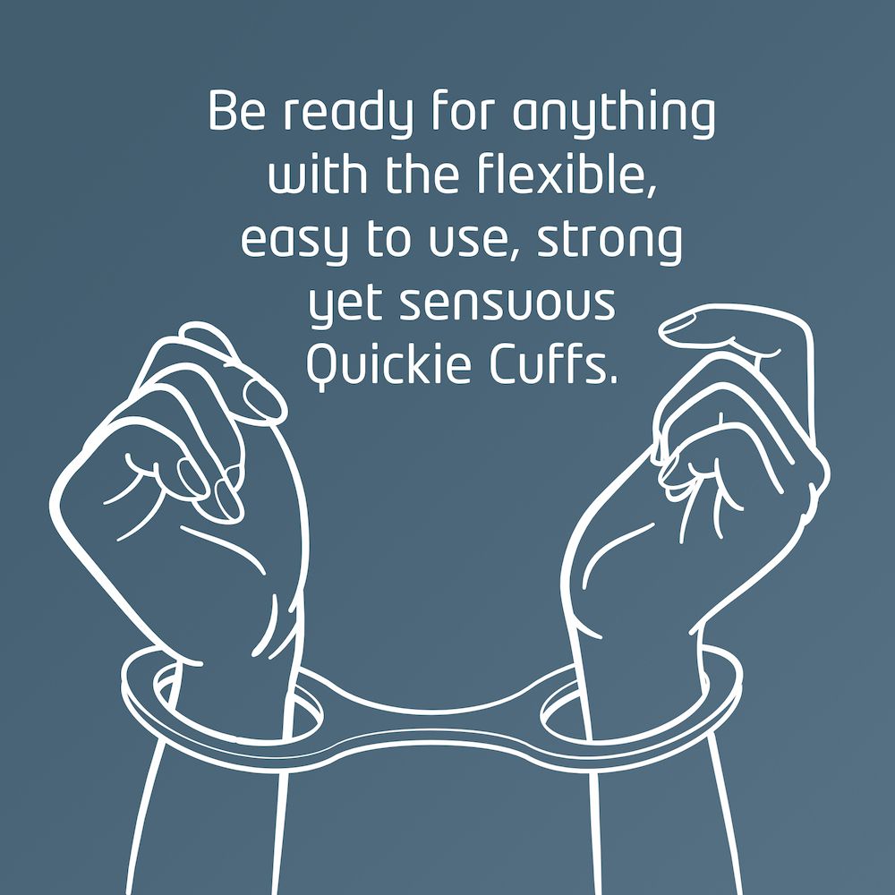 Quickie Cuffs are flexible black silicone wrist restraints.