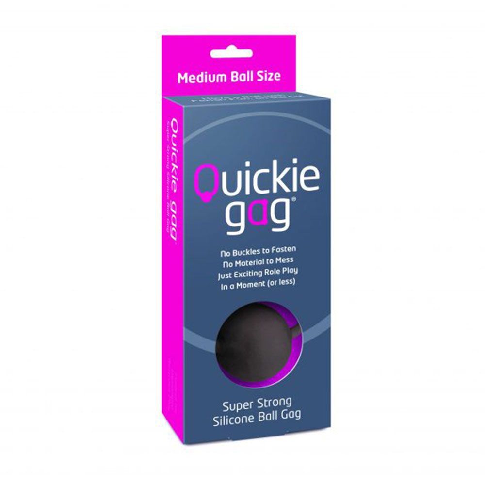 Quickie Silicone Ball Gag in medium black.