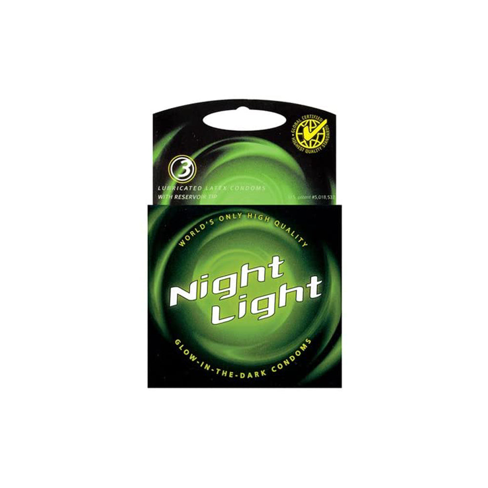 Glow in the dark condoms with reservoir tip.