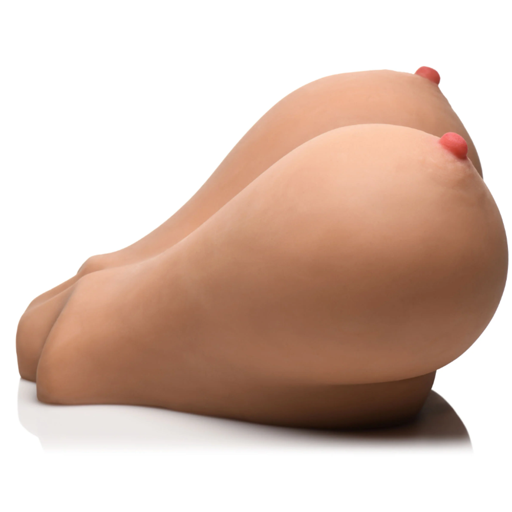 Realistic TPE torso masturbator with voluptuous breasts and intimate canal.