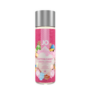 JO Cotton Candy flavored water-based personal lubricant in a pink bottle.