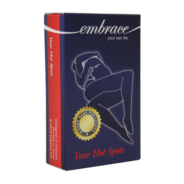 A box of "Your Hot Spots" erotic card game for couples.