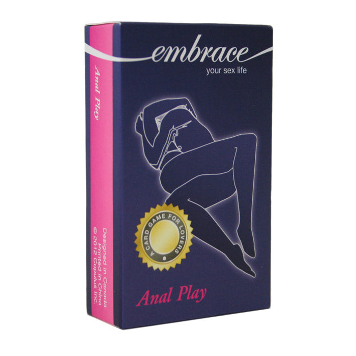 Box for the Anal Play card game with a silhouette of a couple and text.
