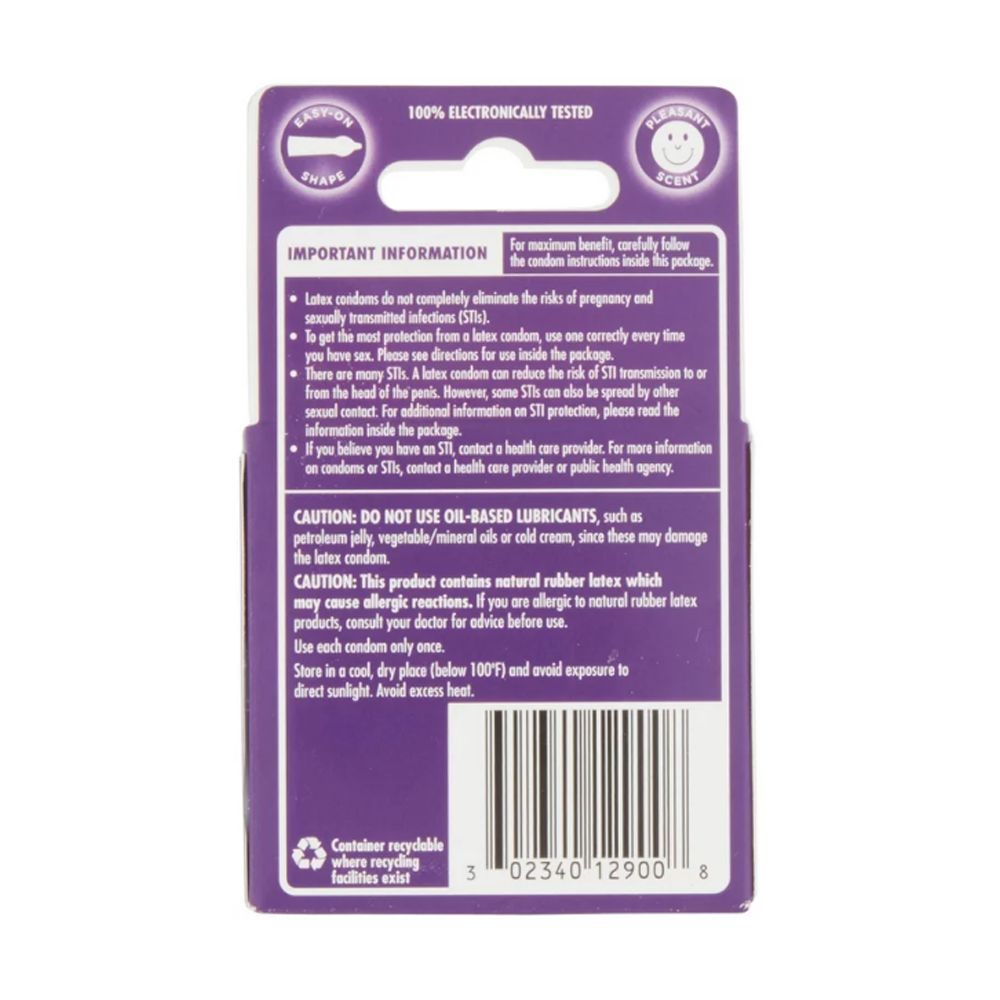 Durex Extra Sensitive Thin Latex Condoms, 3 count, with easy-on shape and pleasant scent.