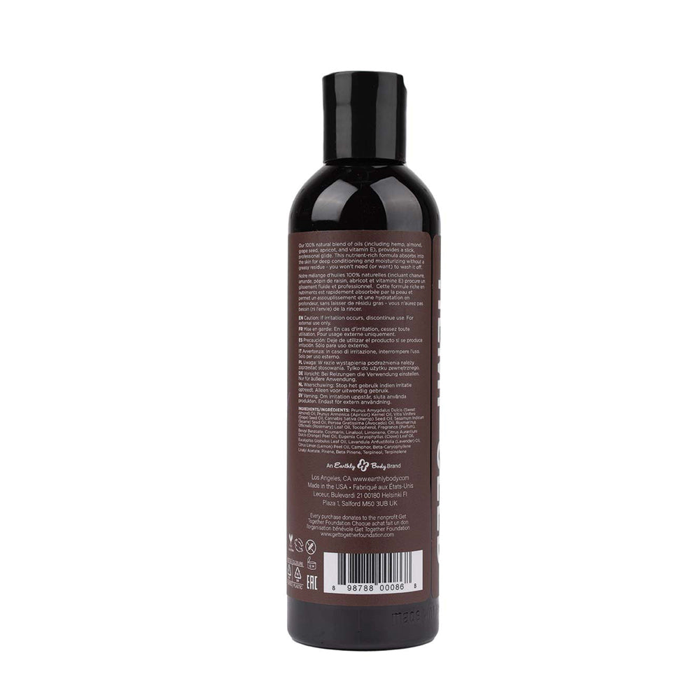 Hemp Seed Massage and Body Oil Lavender 8oz bottle.