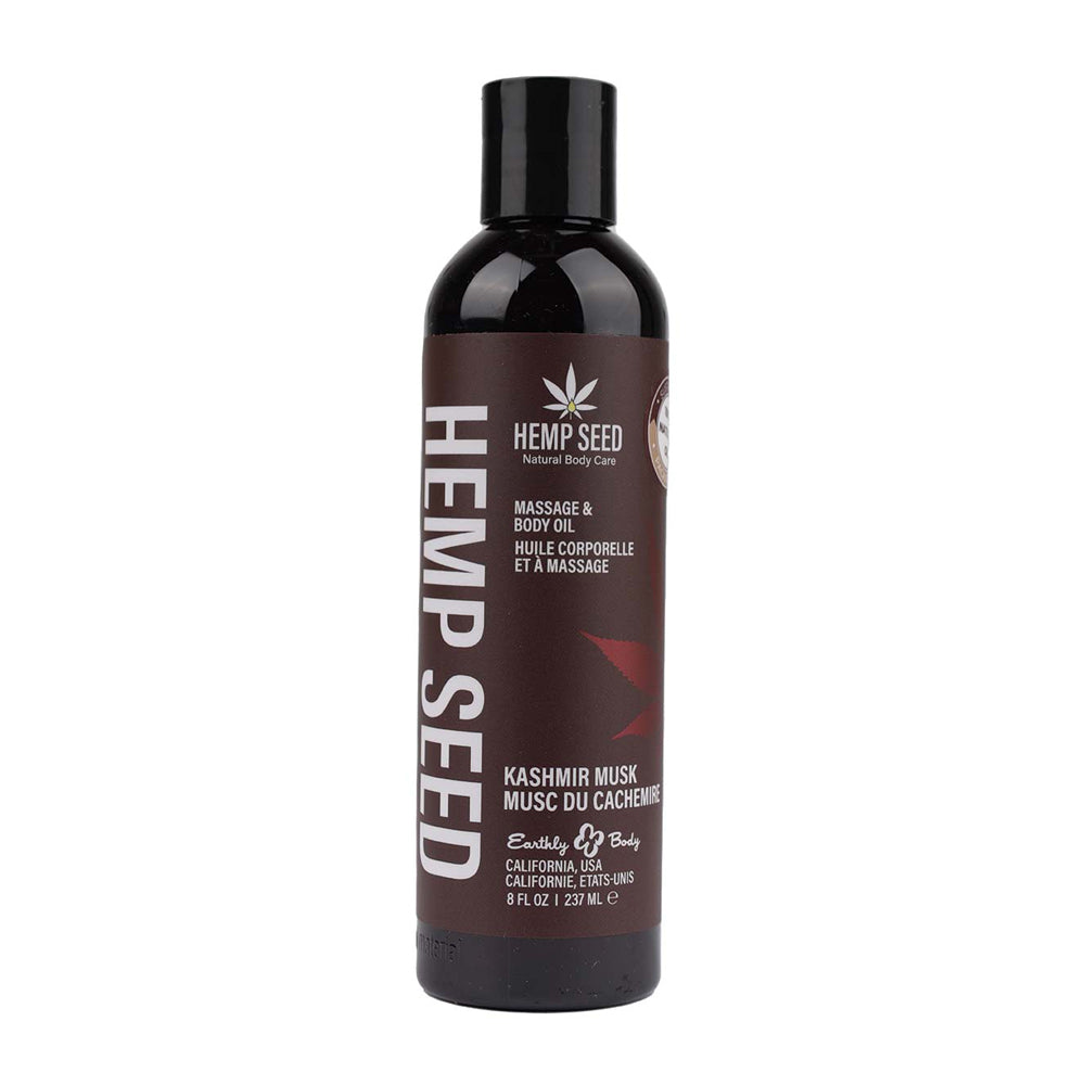 Hemp Seed Massage and Body Oil in Kashmir Musk scent.