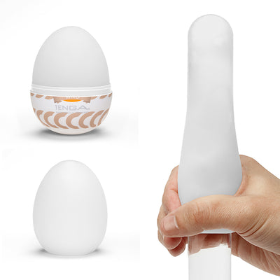 Tenga EGG Ring textured male masturbator sleeve in white.