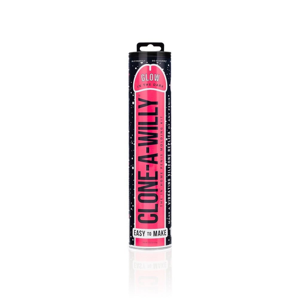 Glow in the dark silicone dildo casting kit in pink.