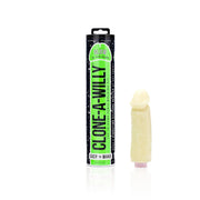 Glow in the dark silicone dildo casting kit with a replica.