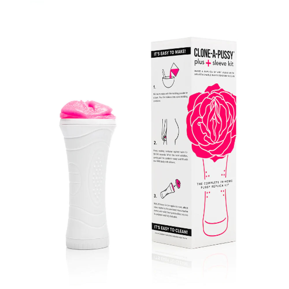 A white and pink silicone casting kit for creating a custom pleasure toy.