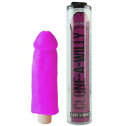 Neon purple Clone A Willy silicone penis molding kit with vibrator.