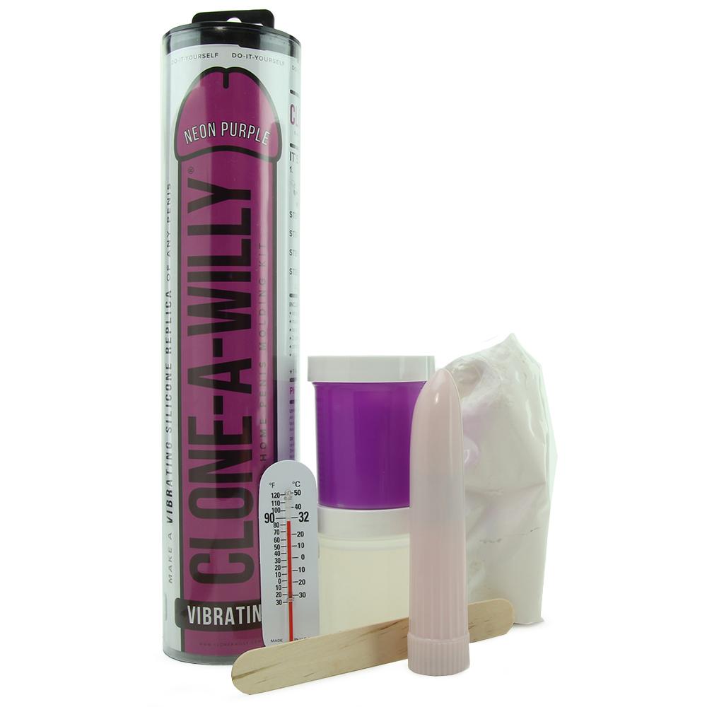 Clone A Willy Neon Purple penis molding kit with vibrator and supplies.