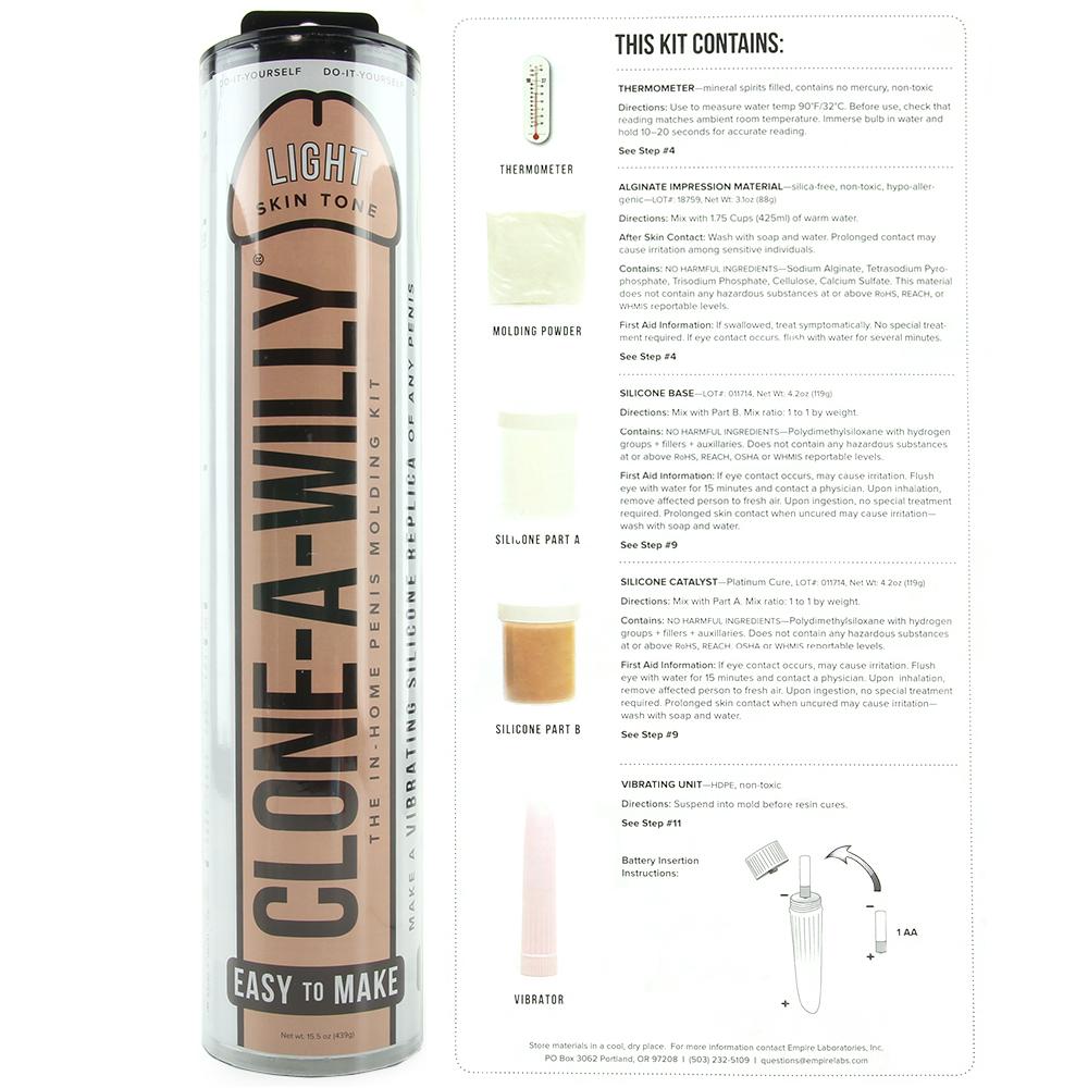 Clone-A-Willy DIY silicone molding kit in light skin tone.