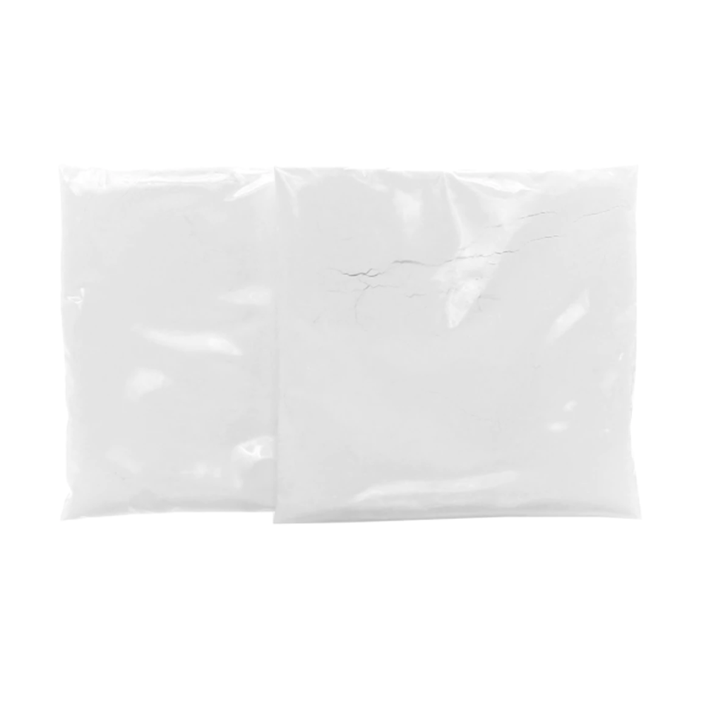 Two bags of white molding powder refill.