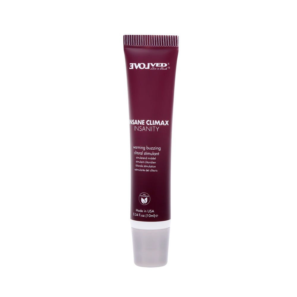 Evolved Novelties Insanity Warming and Buzzing Climax Gel tube.