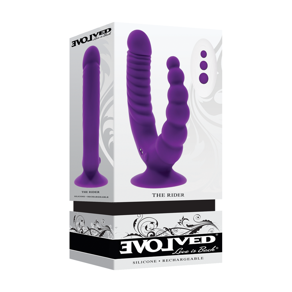 Purple dual stimulating remote vibrator with suction cup.
