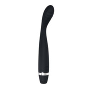 Black skinny G-spot vibrator with a curved tip and power button.