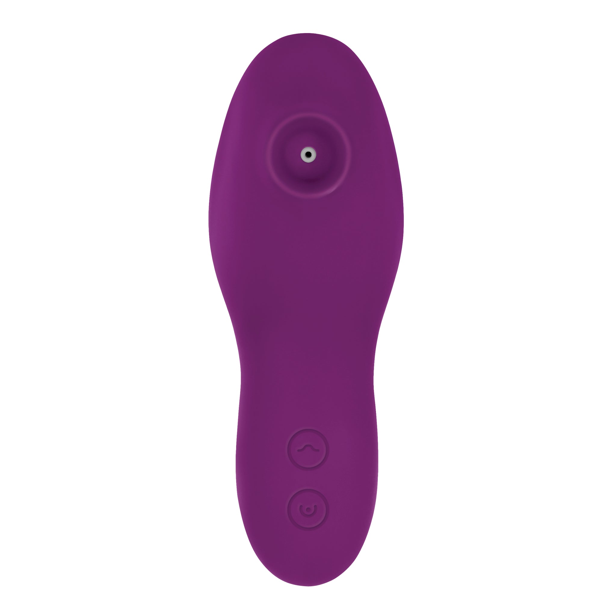 Purple rechargeable finger vibe with suction and vibration controls.