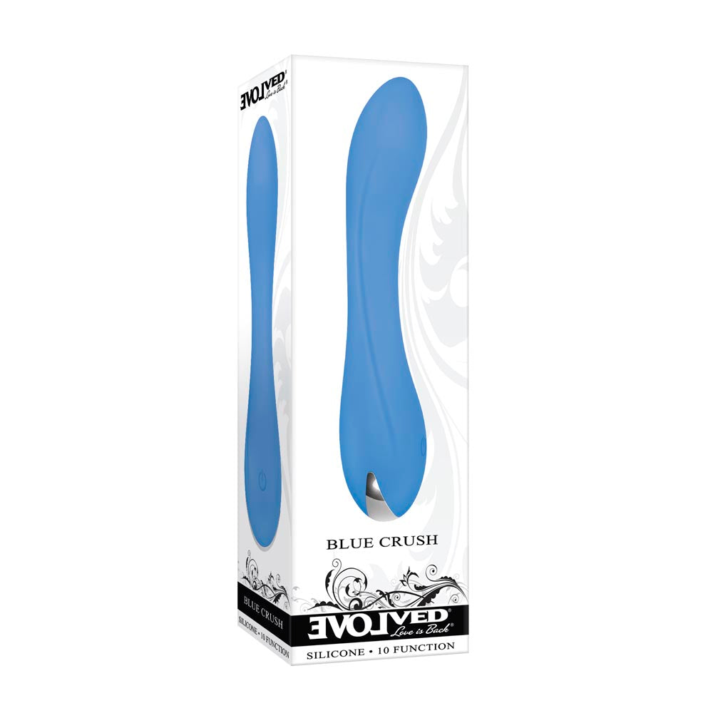 Blue Crush rechargeable G-spot silicone vibe in blue.