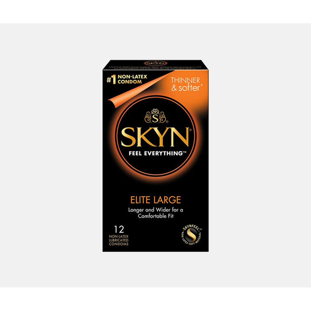 Skyn Elite Large non-latex condoms, 12 count.
