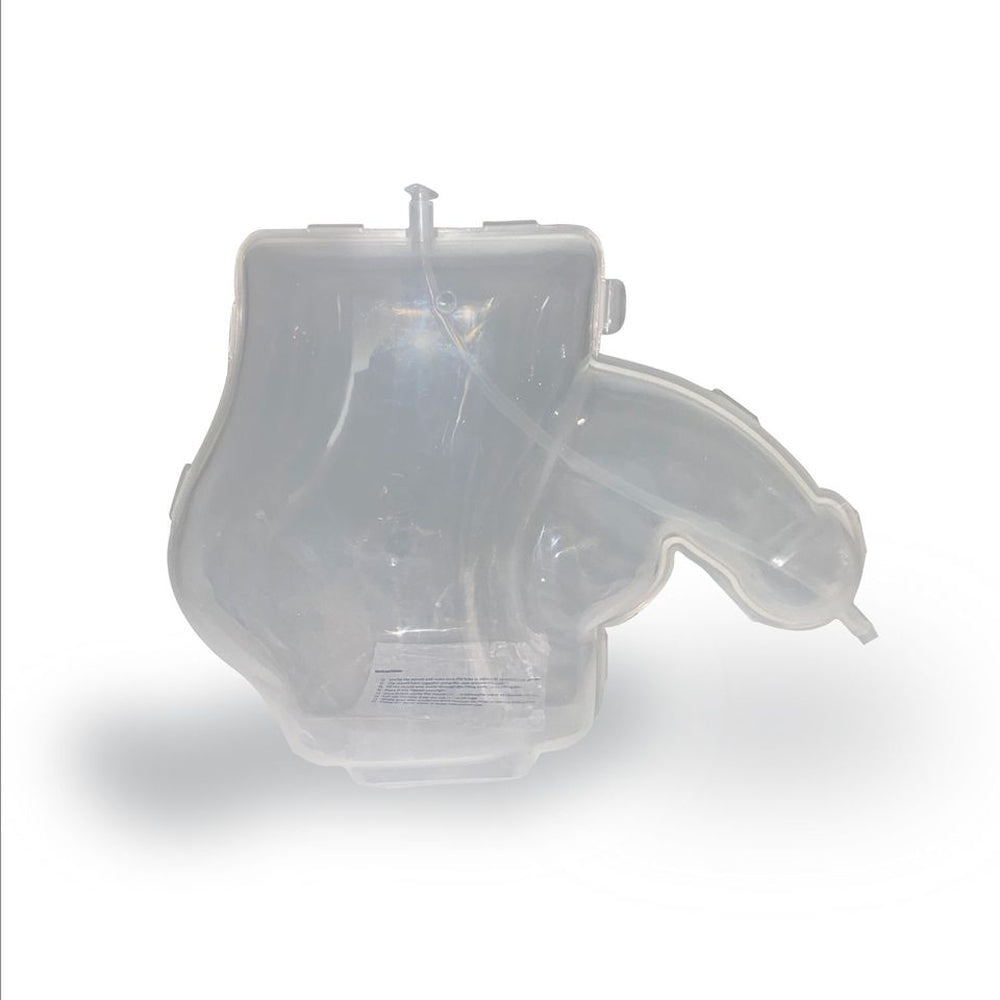 Clear plastic novelty penis-shaped ice luge mould.