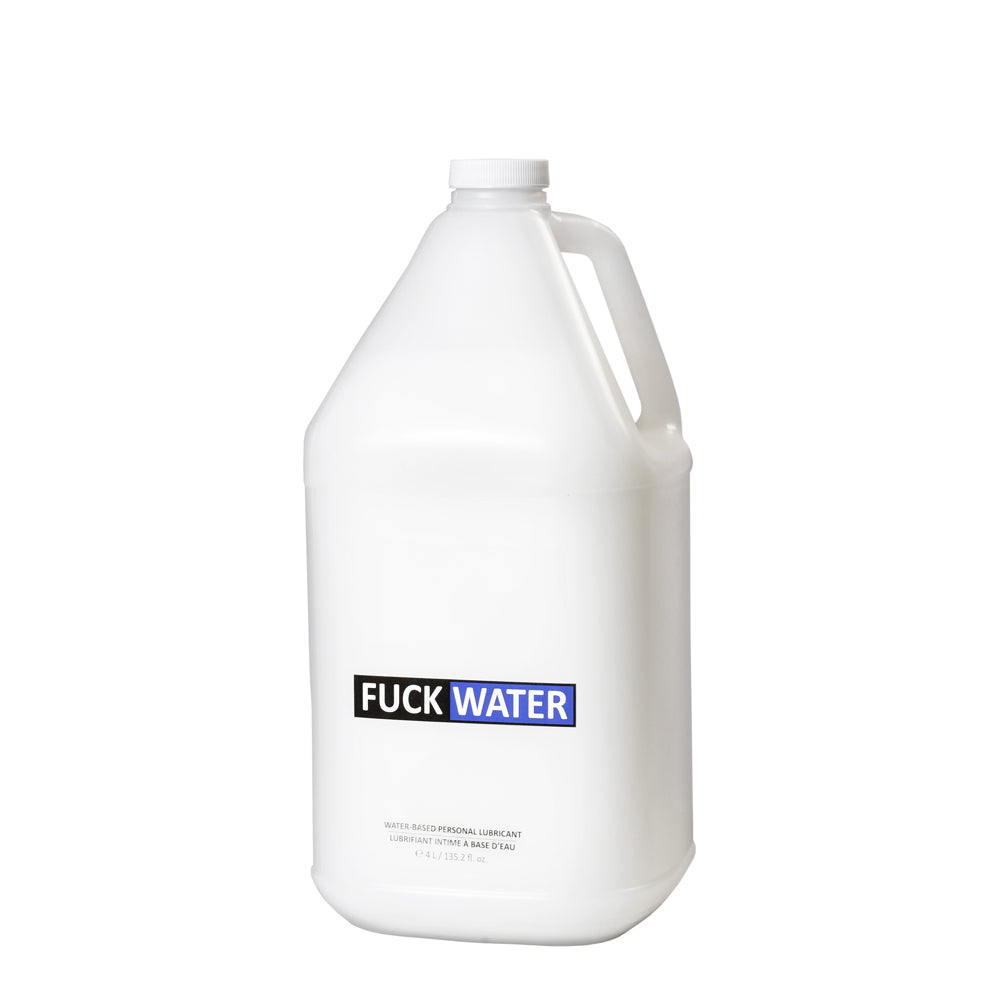 A white jug of FuckWater water-based personal lubricant.