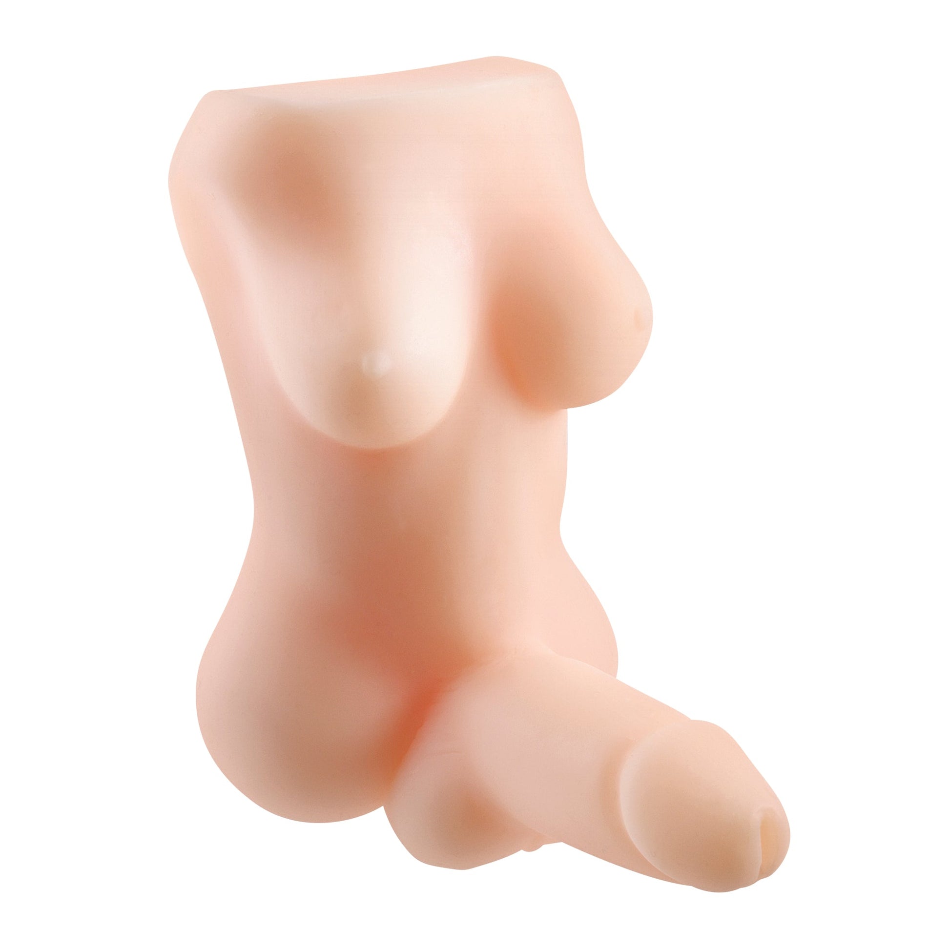 A textured TPE stroker with a C-ring and waterproof design.