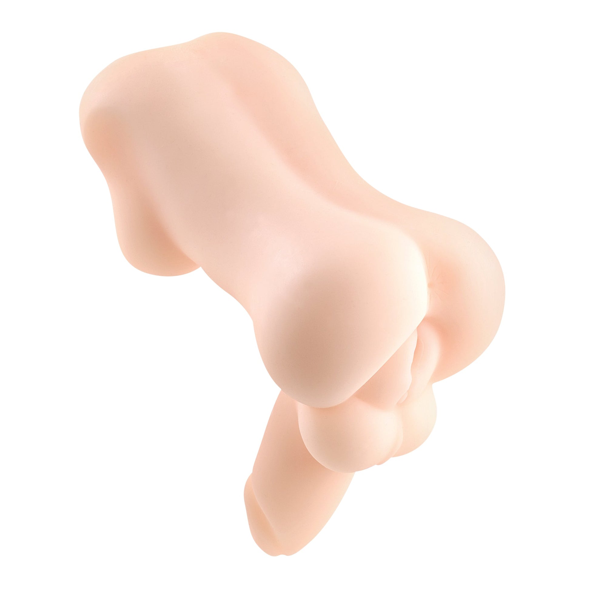 A textured TPE stroker with a C-ring.