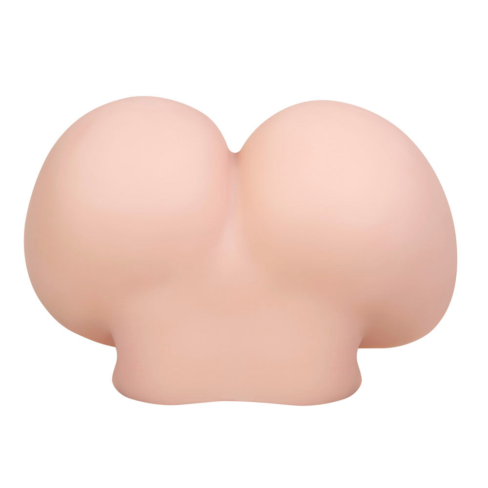Realistic butt stroker made of pink TPE with a cleft.