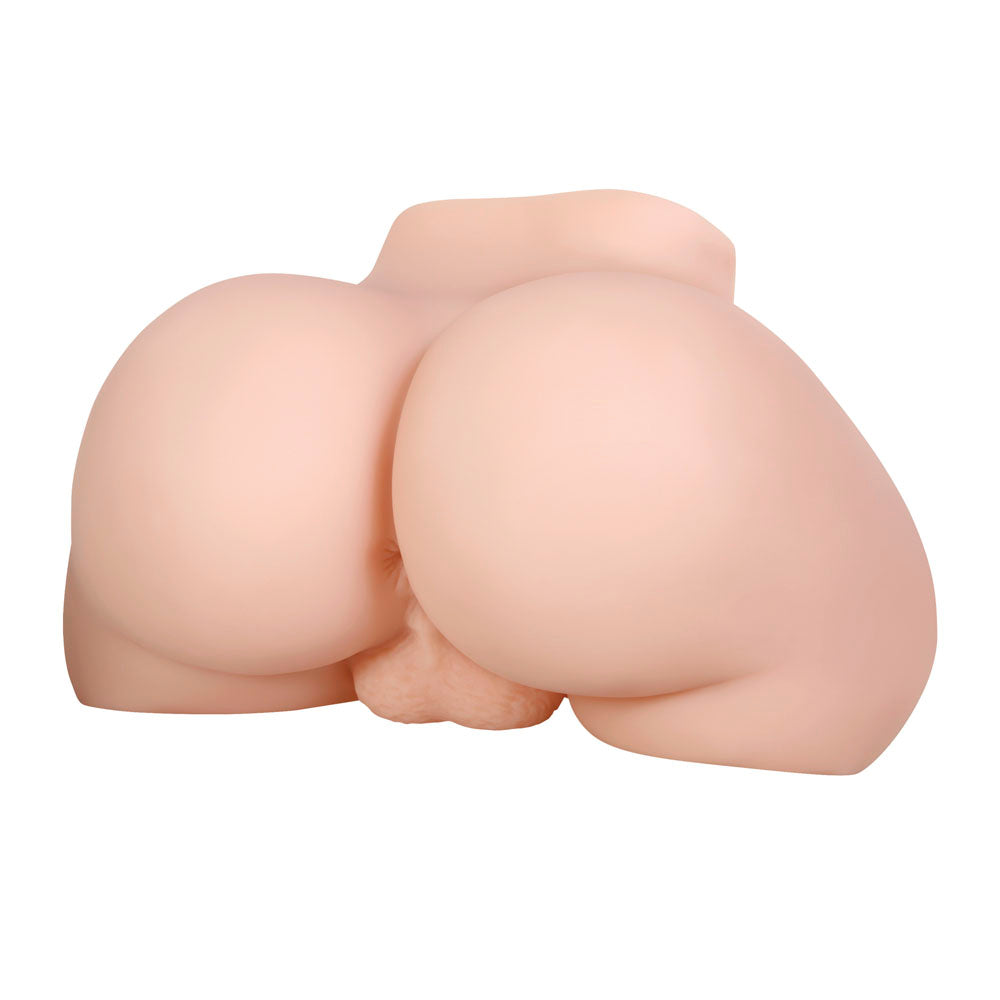 Realistic waterproof TPE male masturbator featuring an anatomically correct butt with squeezable cheeks.