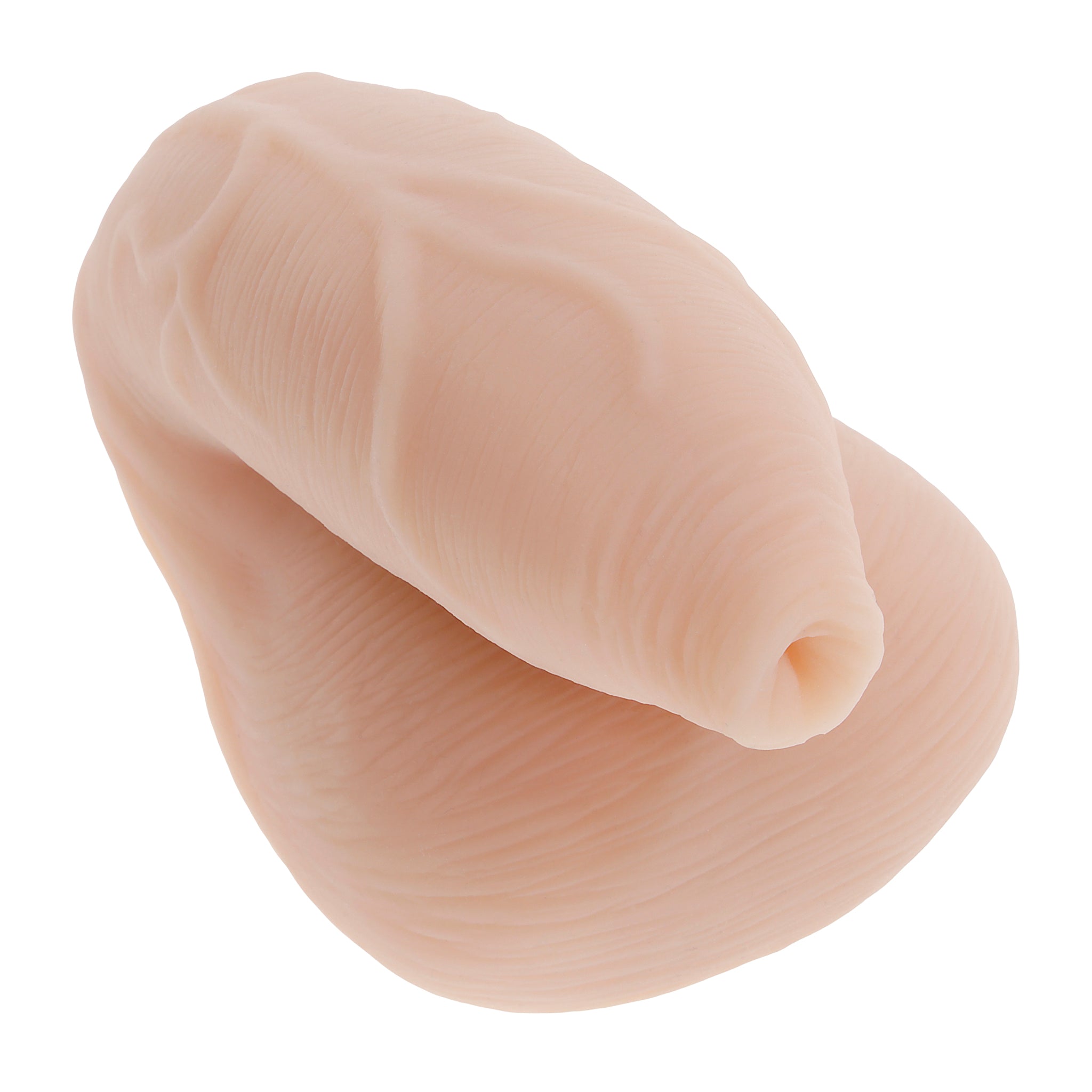 Uncircumcised packer made of soft, waterproof TPE with realistic veins and wrinkles.