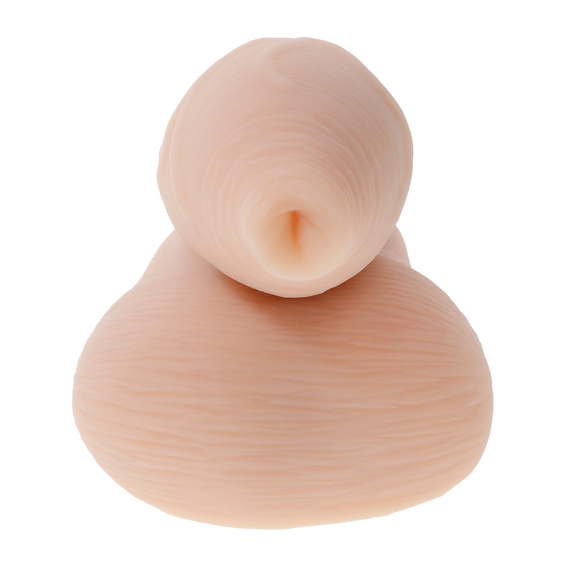 Uncircumcised packer made of soft, waterproof TPE with realistic texture.
