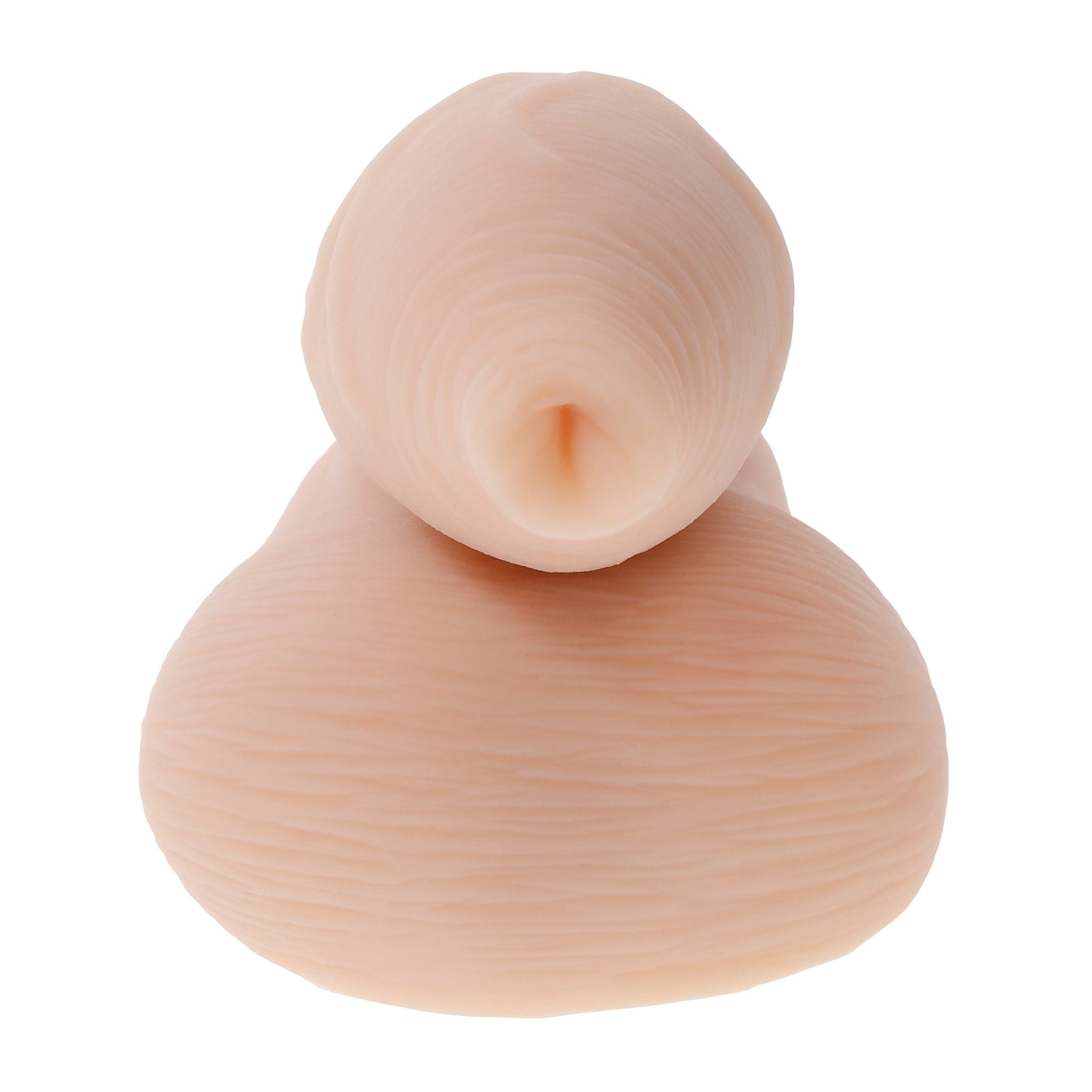 Uncircumcised packer made of soft, waterproof TPE with realistic texture.