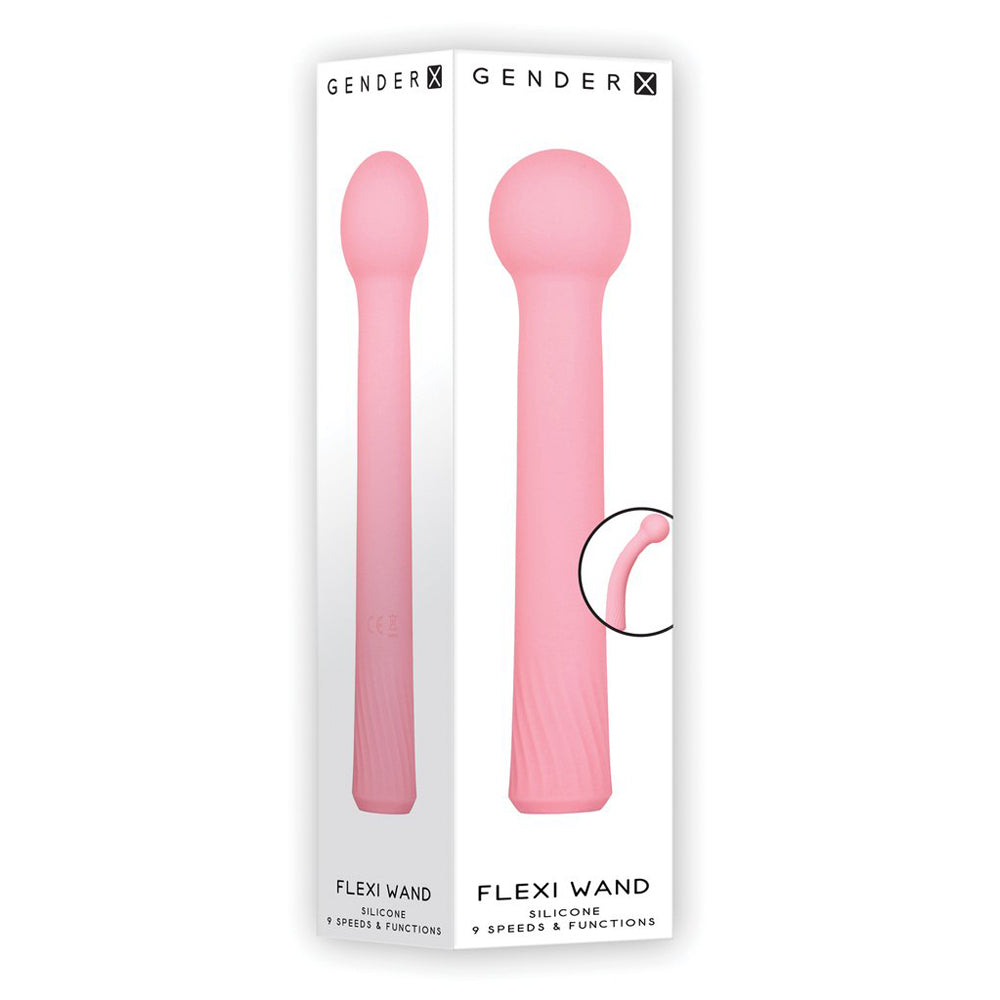 Pink Flexi Wand silicone massager with 9 speeds and functions.
