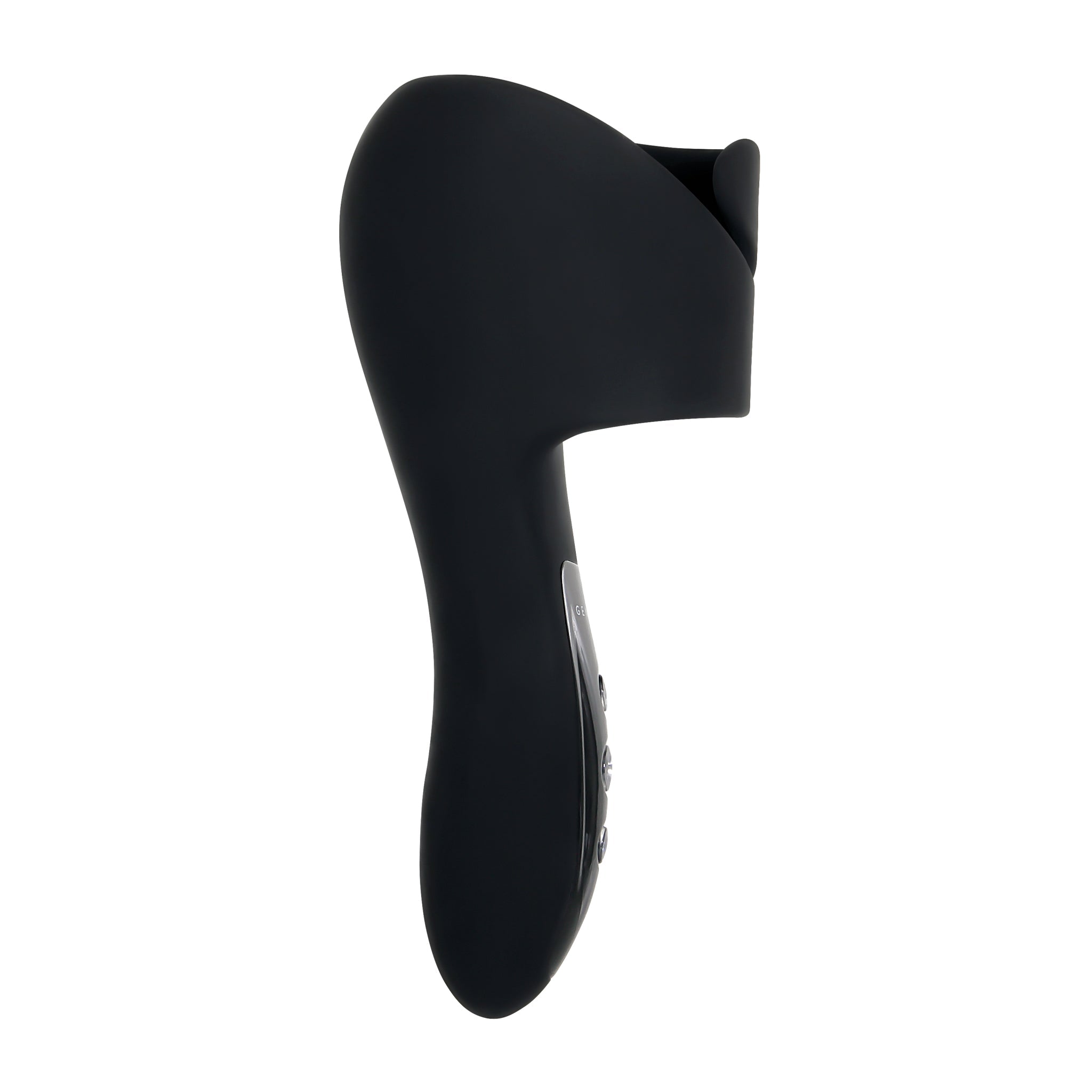 Black cradle vibrator with buttons on the handle.