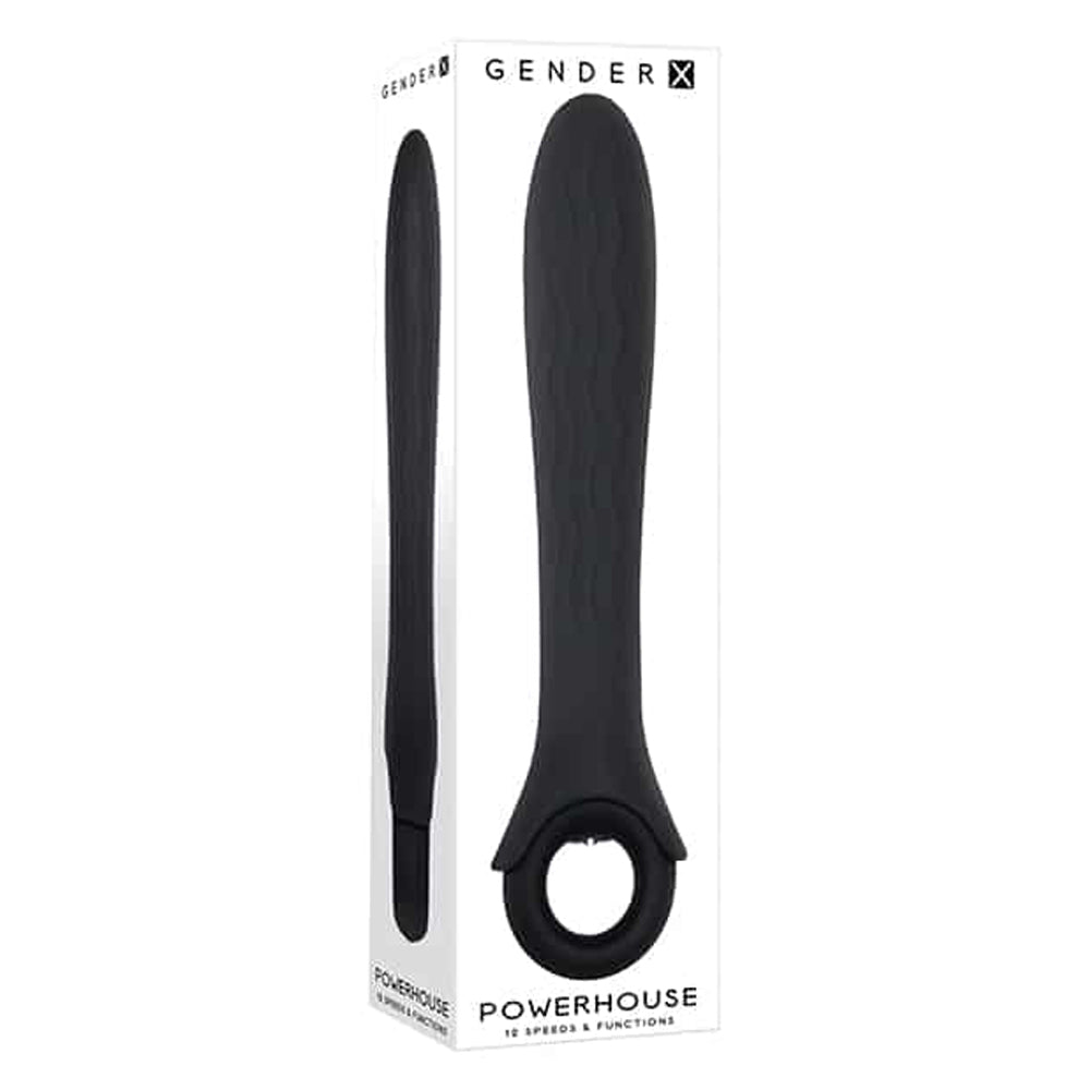 Black Gender-X Powerhouse vibe with loop handle on packaging.