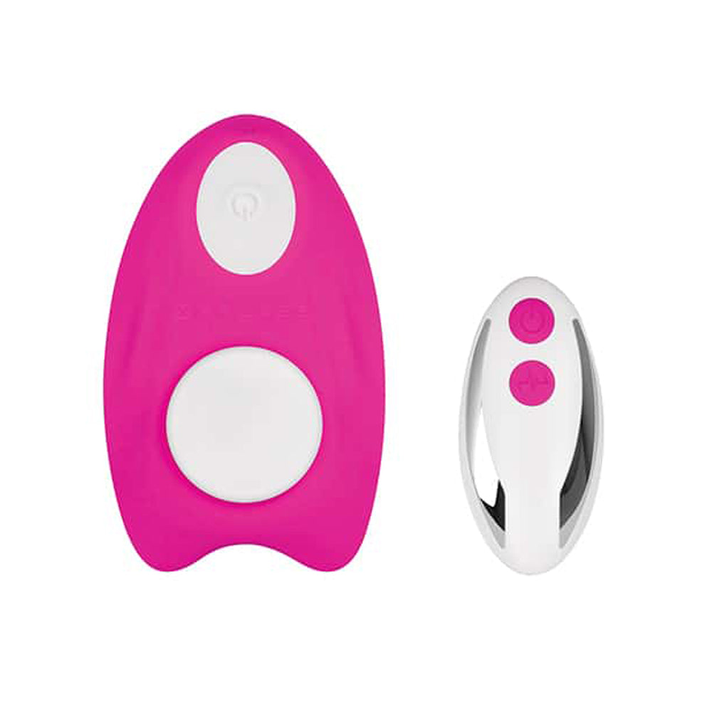 Pink and white remote control and magnetic panty vibe.