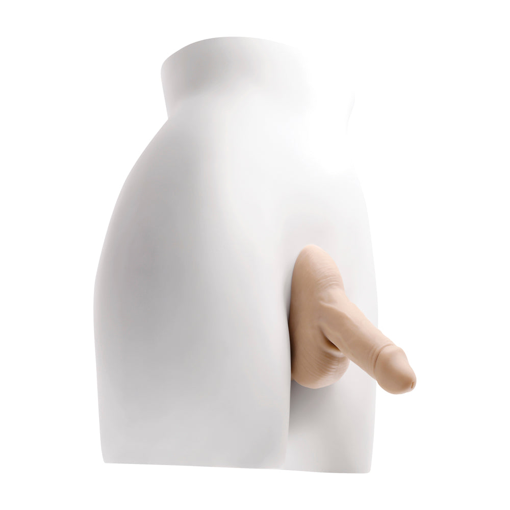 Realistic TPE stand to pee funnel with a lifelike texture.