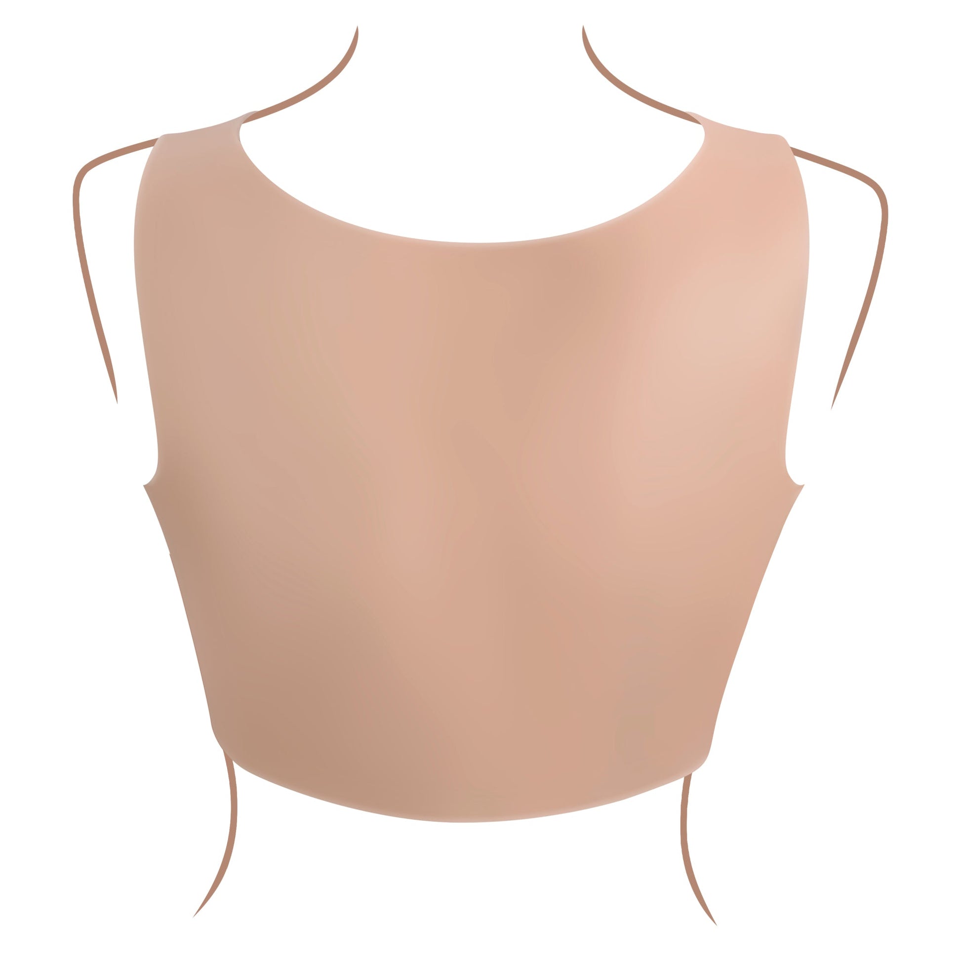 C-Cup silicone breast plate vest in a nude color.