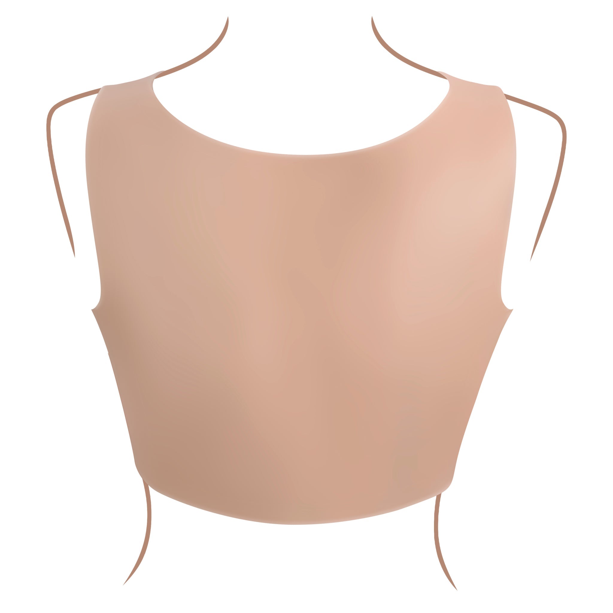 A flesh-toned silicone vest with a rounded neckline and sleeveless design.