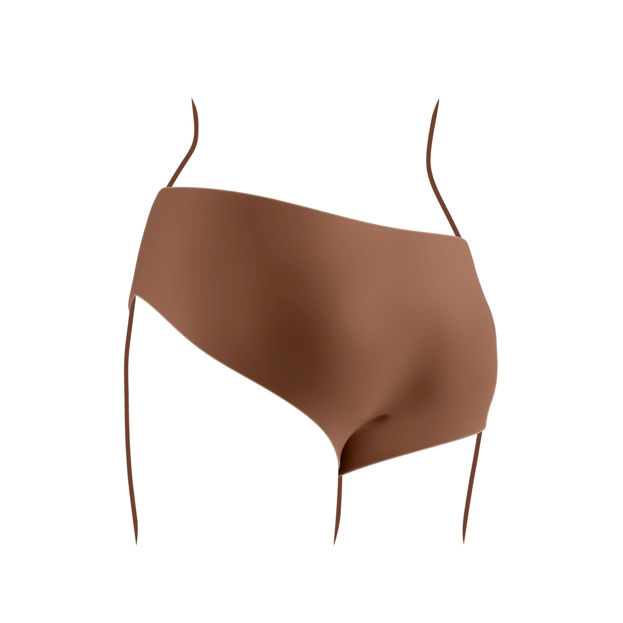 Gender-X Silicone Briefs with realistic channel in a brown color.