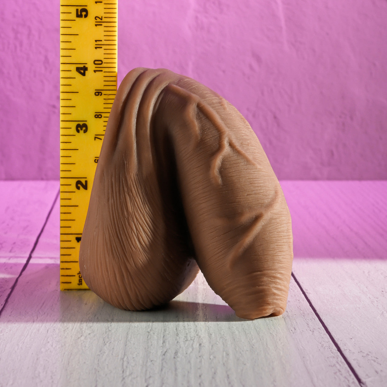 Uncircumcised soft TPE packer with realistic veins and wrinkles.
