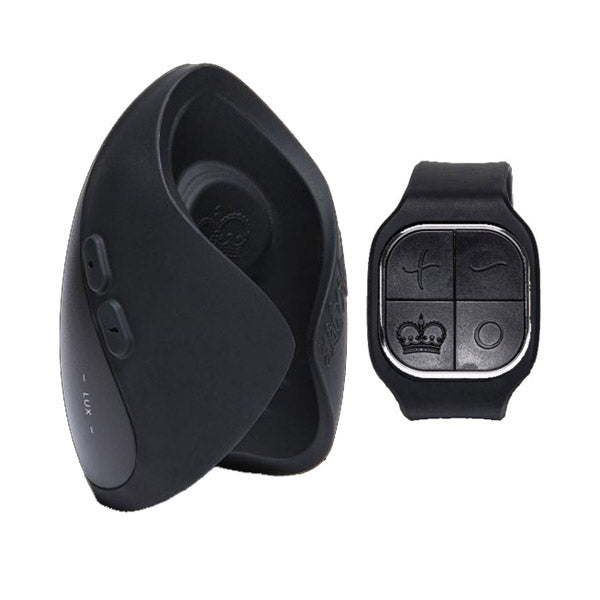 Black male masturbator with a wrist remote.