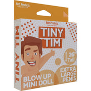 Tiny Tim inflatable doll, 26 inches tall, with "Extra Large Penis" text.