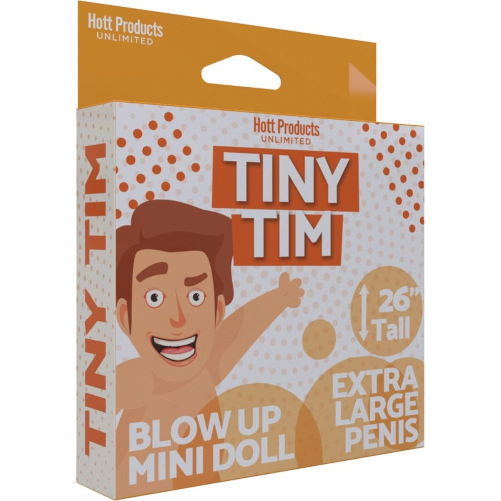 Tiny Tim inflatable doll, 26 inches tall, with "Extra Large Penis" text.