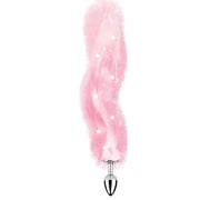 Pink fluffy tail anal plug with embedded lights.